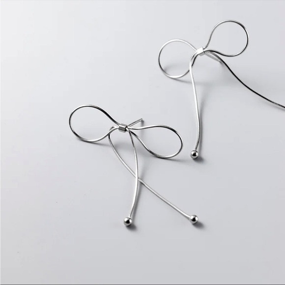 925 Bow Earrings - Picture 4 of 5